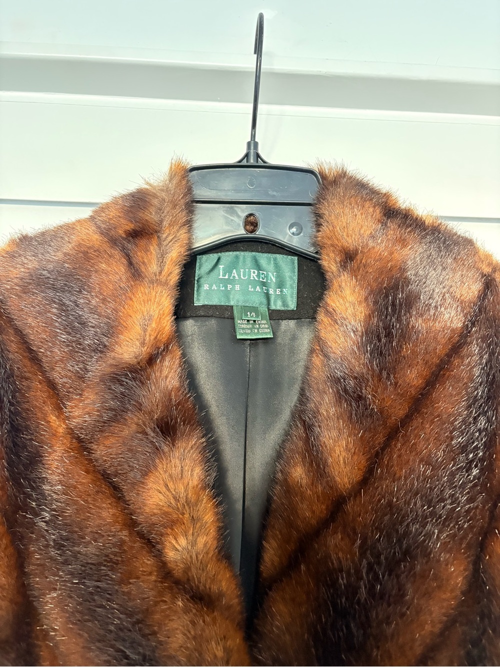 Lauren Ralph Lauren Rich Brown Faux Fur Coat